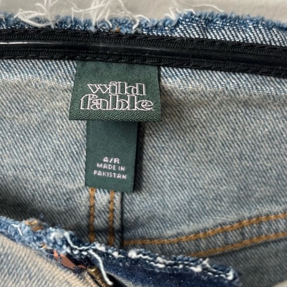 Wild Fable Frayed Denim Maxi Jean Skirt Womens 4 Blue Front Slit Casual NWT - Picture 7 of 10